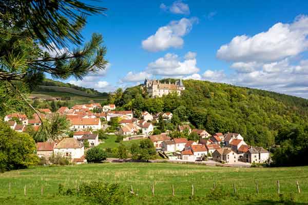 La Rochepot with its château overlooking the village