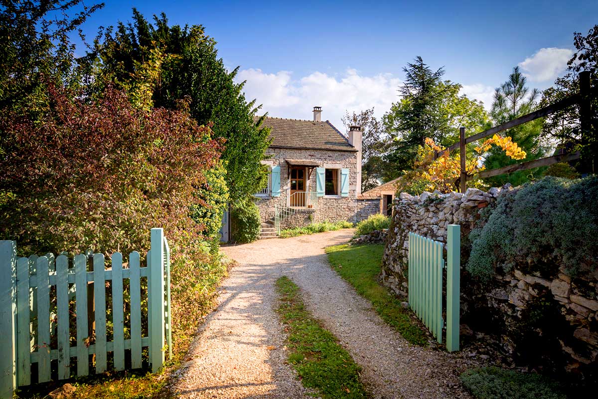 The drive leading to the house