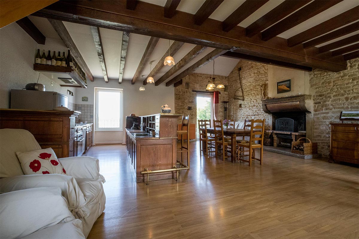 The spacious through living room