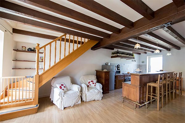 The ancient wooden bar